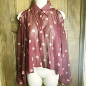 UNIF off the shoulder sheer blouse rare